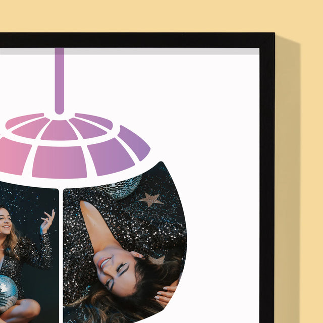 Fotocollage: Disco Koningin  - Afdruk Met Frame 30X40 (Verticaal)