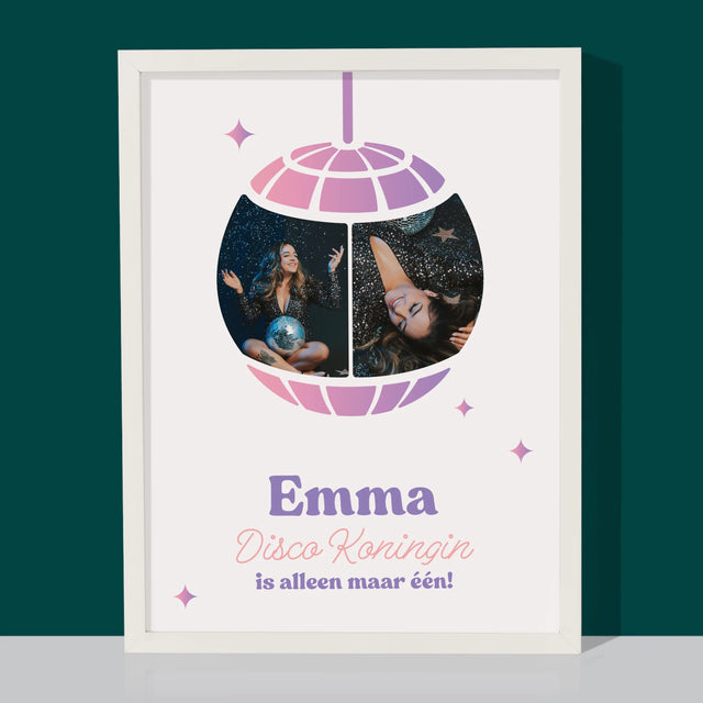 Fotocollage: Disco Koningin  - Afdruk Met Frame 30X40 (Verticaal)