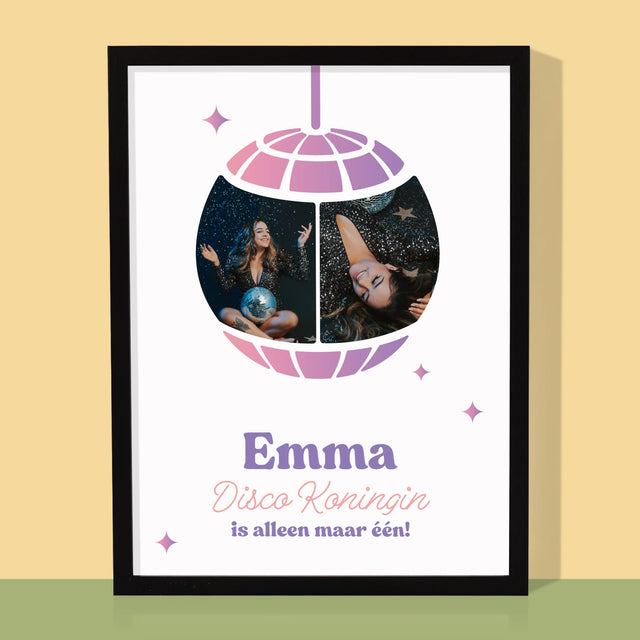 Fotocollage: Disco Koningin  - Afdruk Met Frame 30X40 (Verticaal)