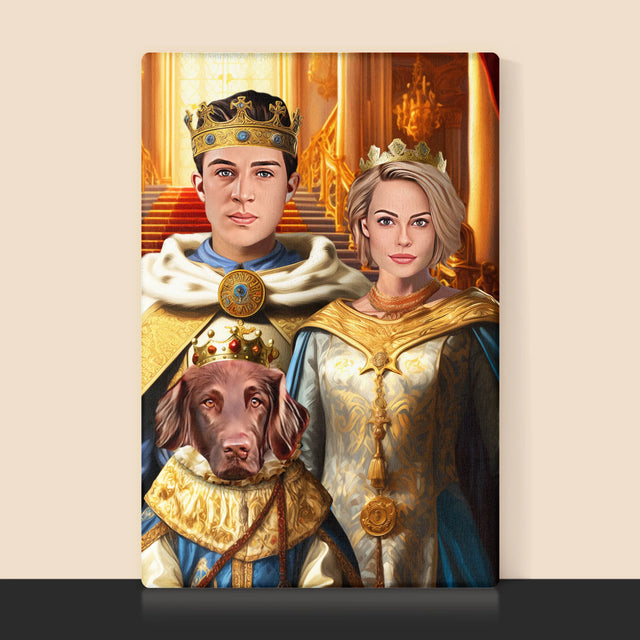 Koninklijk Portret: Heersers Met Huisdier - Afdruk Met Frame 30X40 (Verticaal)