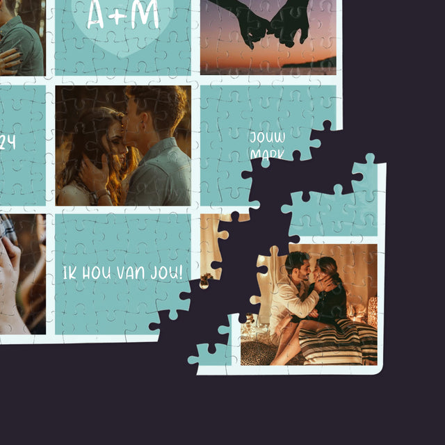 Fotocollage: Initialen Ik Hou Van Jou - Puzzel