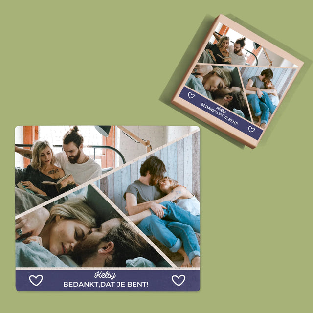 Fotocollage: Bedankt, Dat Je Er Bent - Puzzel