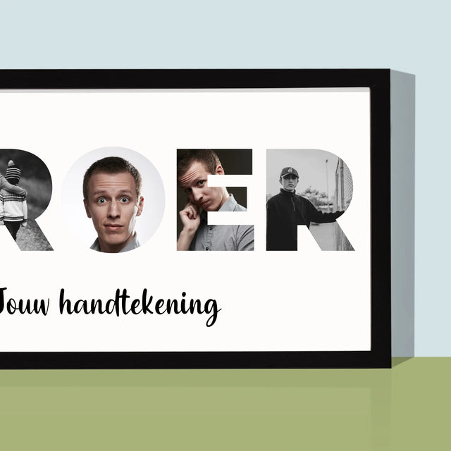 Woord Van Foto'S: Broer - Afdruk Met Frame 20X40 (Horizontaal)