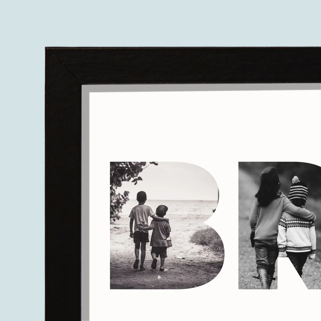 Woord Van Foto'S: Broer - Afdruk Met Frame 20X40 (Horizontaal)