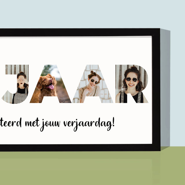 Woord Van Foto'S: 18 Jaar - Afdruk Met Frame 20X40 (Horizontaal)