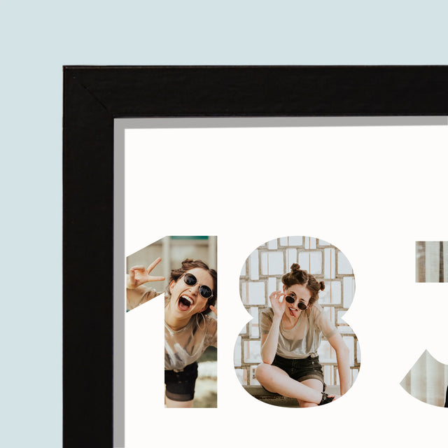 Woord Van Foto'S: 18 Jaar - Afdruk Met Frame 20X40 (Horizontaal)