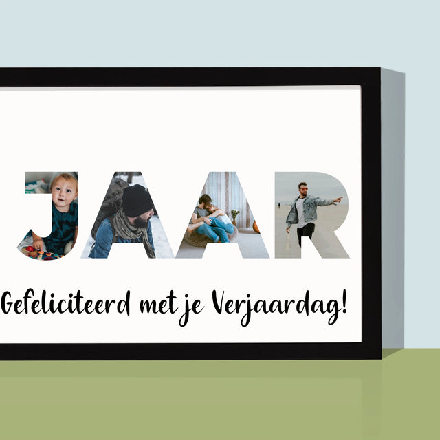Woord Van Foto'S: 40 Jaar - Afdruk Met Frame 20X40 (Horizontaal)
