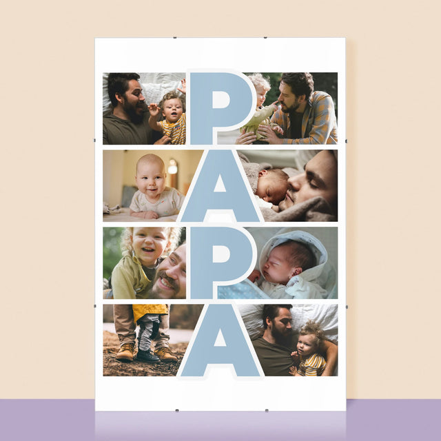 Fotocollage: Tekst Papa - Poster