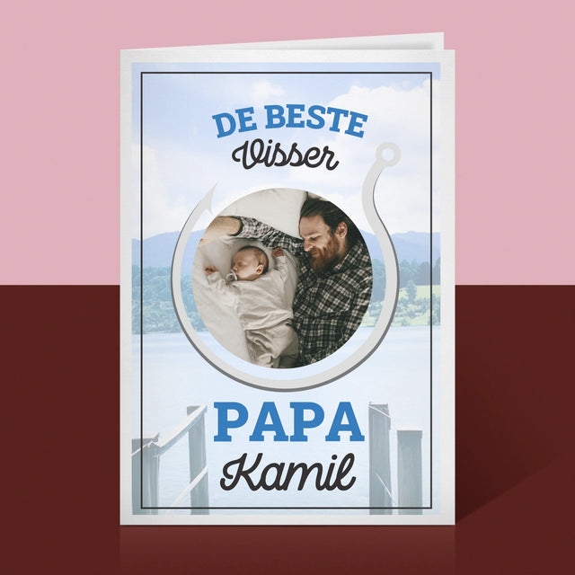 Foto En Handtekening: De Beste Visser Papa - Wenskaart