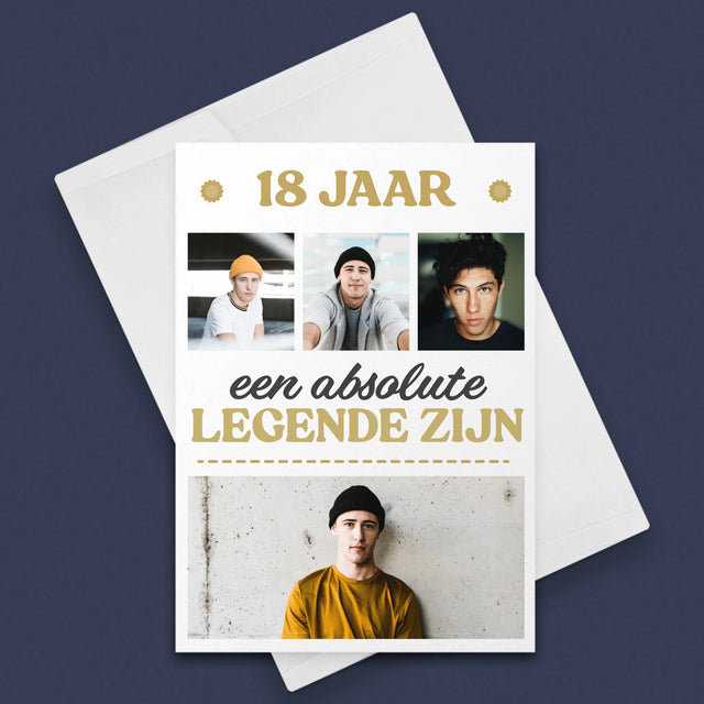 Fotocollage: 18 Jaar Een Legende Zijn - Wenskaart