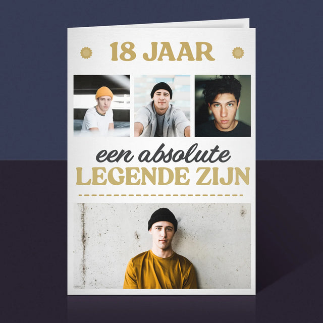 Fotocollage: 18 Jaar Een Legende Zijn - Wenskaart