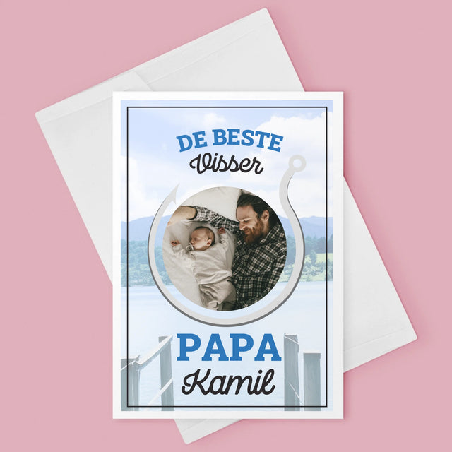 Foto En Handtekening: De Beste Visser Papa - Wenskaart