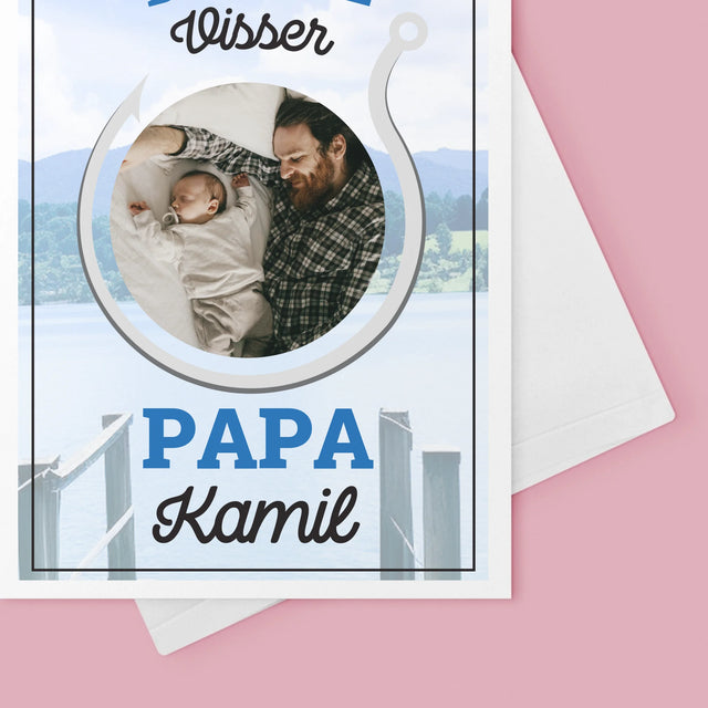 Foto En Handtekening: De Beste Visser Papa - Wenskaart