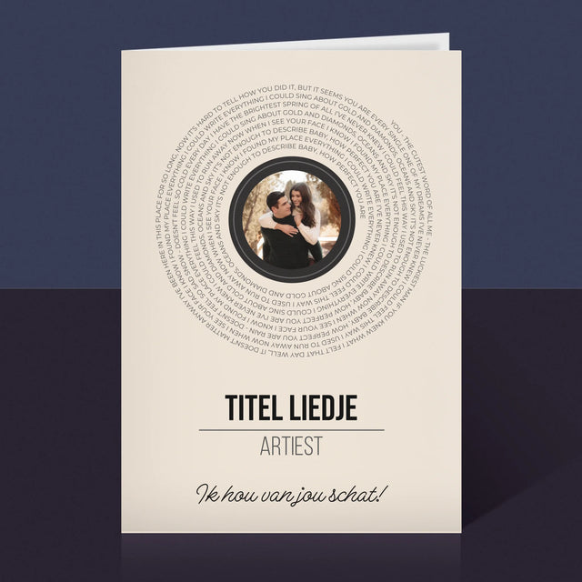 Foto En Handtekening: Songtekst Op Vinyl Lp - Wenskaart