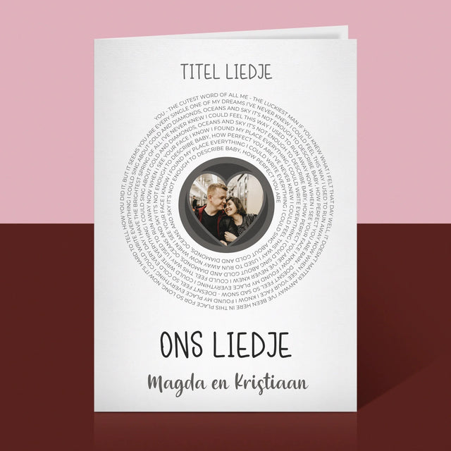 Foto En Handtekening: Ons Liedje Met Tekst - Wenskaart