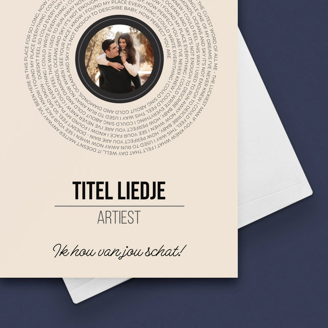 Foto En Handtekening: Songtekst Op Vinyl Lp - Wenskaart