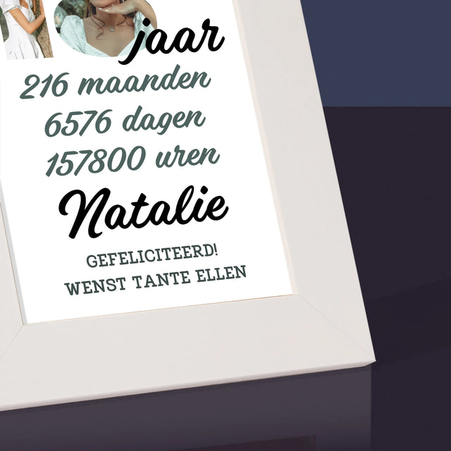 Woord Van Foto'S: 18 Jaar Aftellen - Fotokader (Horziontaal)