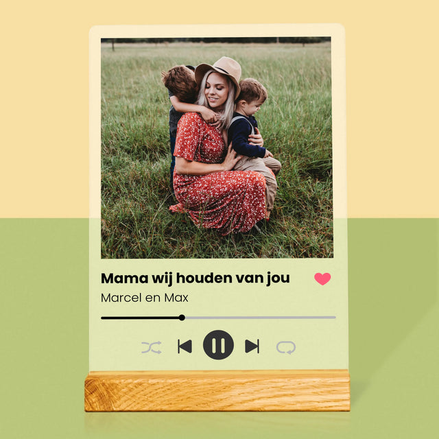 Foto En Handtekening: Mama Wij Houden Van Jou - Afdruk Op Acrylglas (Verticaal)