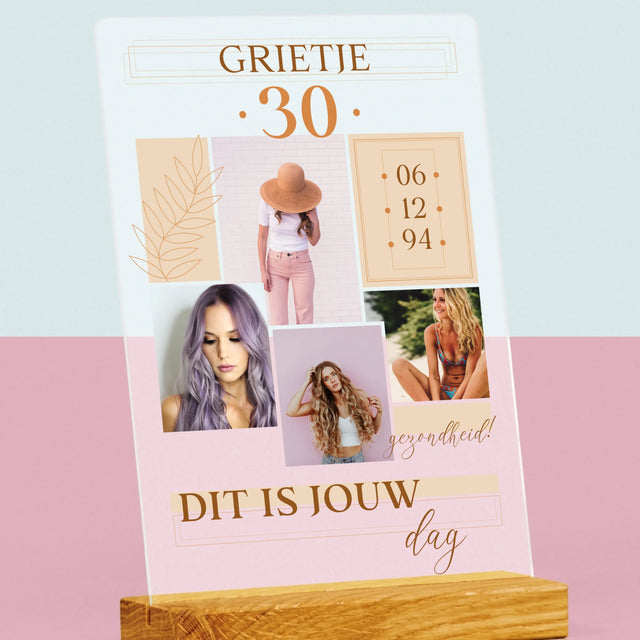 Fotocollage: Dit Is Jouw Dag - Afdruk Op Acrylglas (Verticaal)