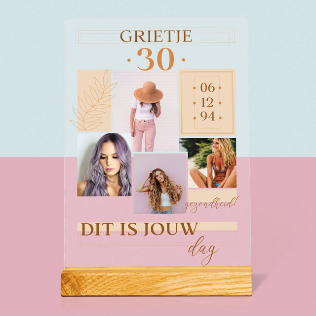 Fotocollage: Dit Is Jouw Dag - Afdruk Op Acrylglas (Verticaal)