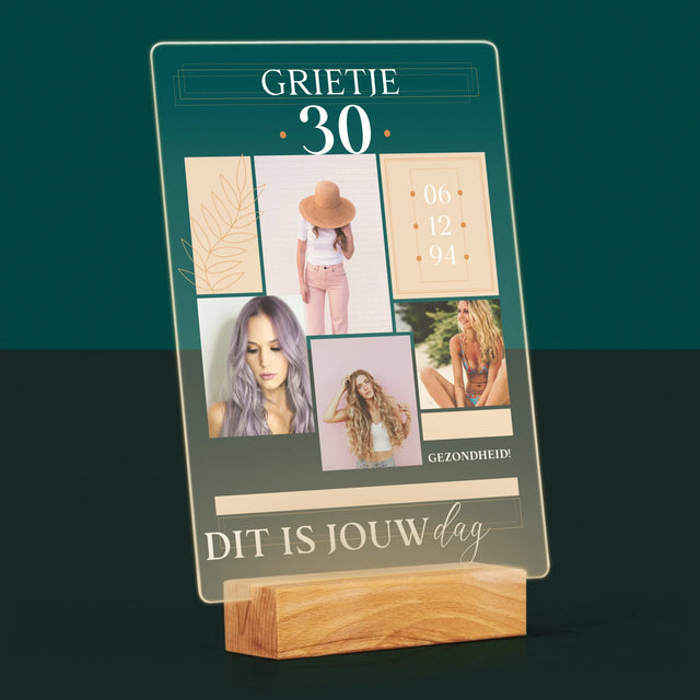 Fotocollage: Dit Is Jouw Dag - Afdruk Op Acrylglas (Verticaal)