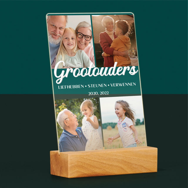 Fotocollage: Liefste Grootouders - Afdruk Op Acrylglas (Verticaal)