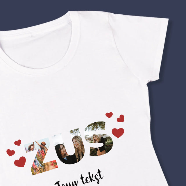 Woord Van Foto'S: Zus - T-Shirt Voor Dames