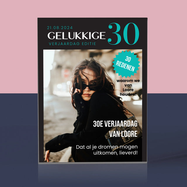 Omslag Van Tijdschrift: Gelukkige 30 - Acryl Blok