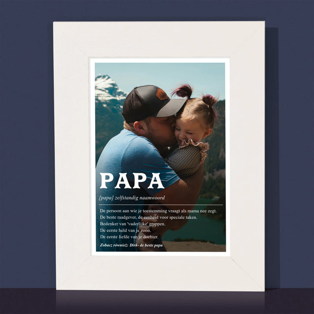 Foto En Handtekening: Definitie Papa - Fotokader (Horziontaal)