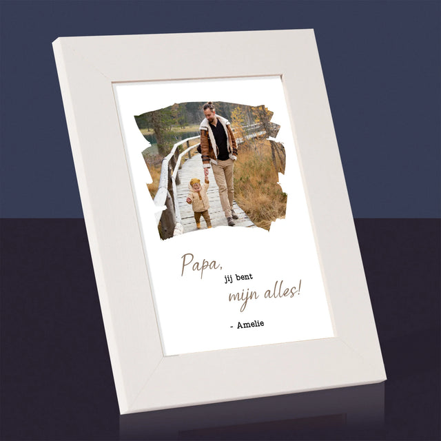 Foto En Handtekening: Kaartje Voor Papa - Fotokader (Horziontaal)