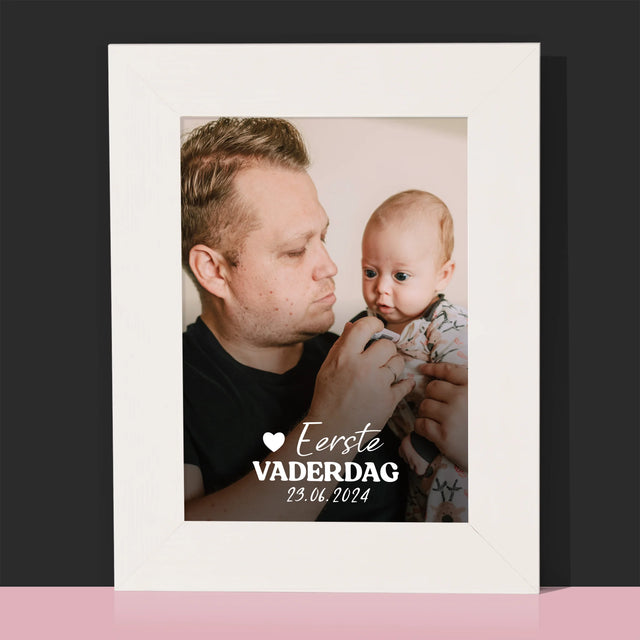 Foto En Handtekening: Eerste Vaderdag - Fotokader (Horziontaal)