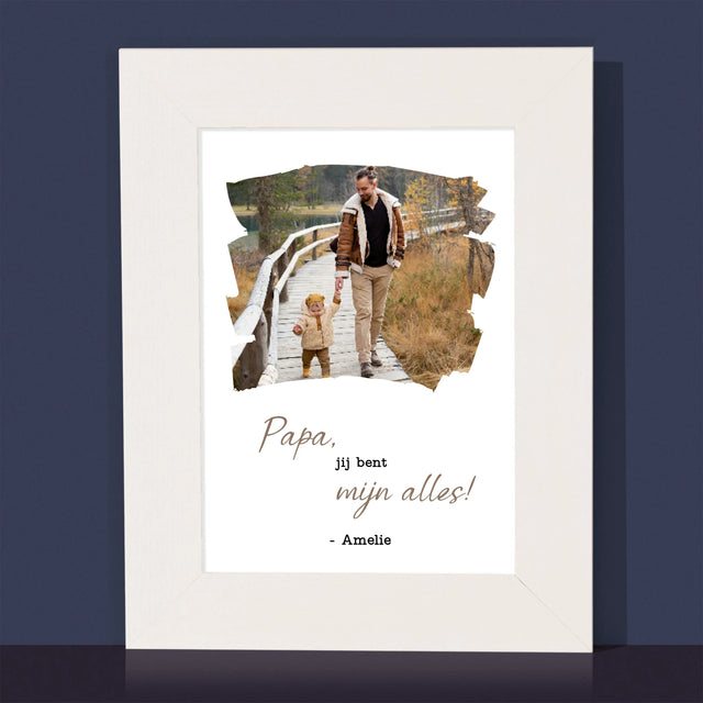 Foto En Handtekening: Kaartje Voor Papa - Fotokader (Horziontaal)