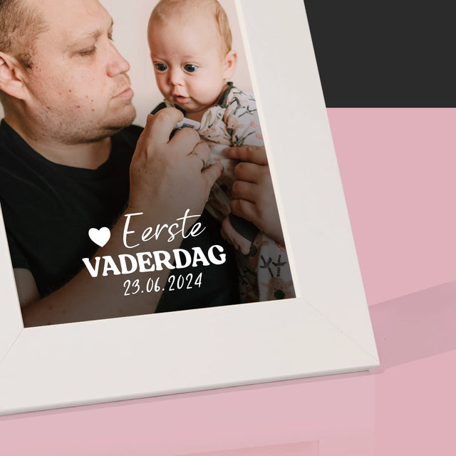 Foto En Handtekening: Eerste Vaderdag - Fotokader (Horziontaal)