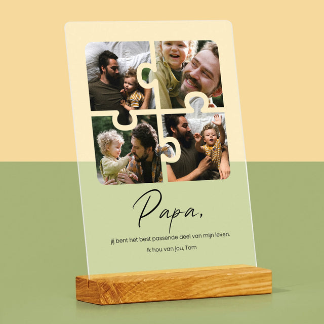 Fotocollage: Fotopuzzel, Papa - Afdruk Op Acrylglas (Verticaal)