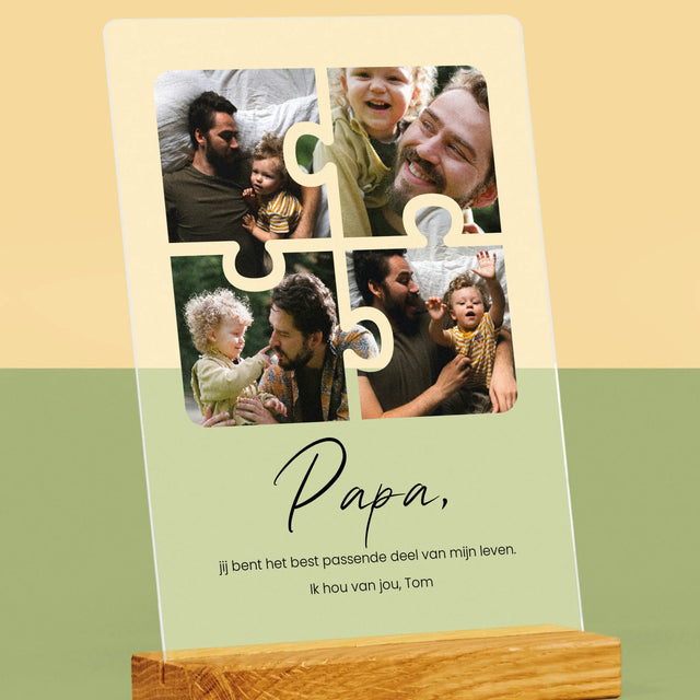 Fotocollage: Fotopuzzel, Papa - Afdruk Op Acrylglas (Verticaal)