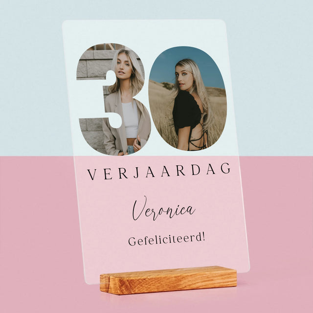 Woord Van Foto'S: 30E Verjaardag Handtekening - Afdruk Op Acrylglas (Verticaal)