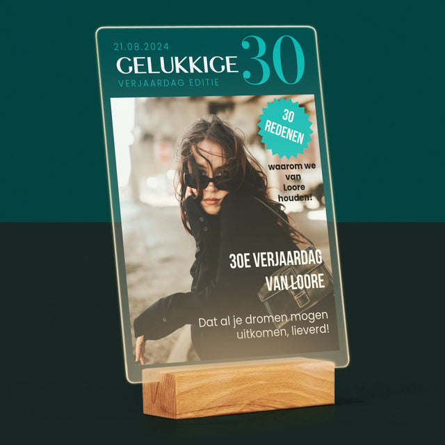 Omslag Van Tijdschrift: Gelukkige 30 - Afdruk Op Acrylglas (Verticaal)