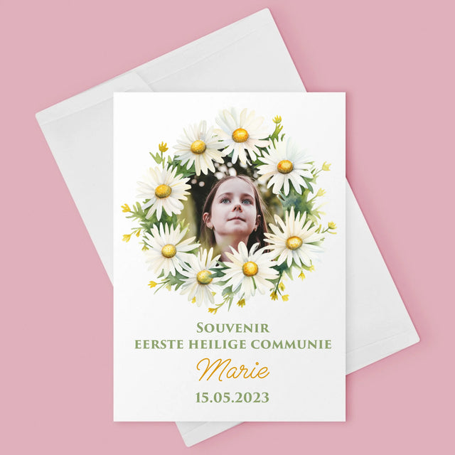 Foto En Handtekening: Souvenir Eerste Heilige Communie, Margrieten - Wenskaart