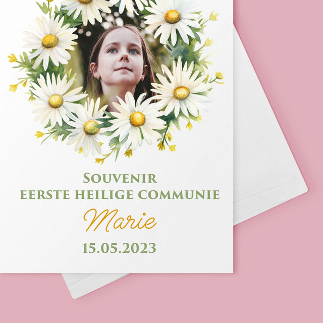 Foto En Handtekening: Souvenir Eerste Heilige Communie, Margrieten - Wenskaart
