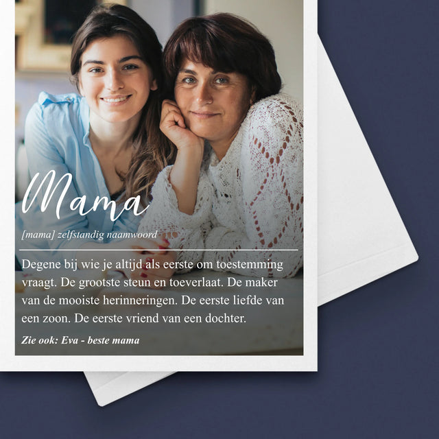 Foto En Handtekening: Mama Definitie - Wenskaart