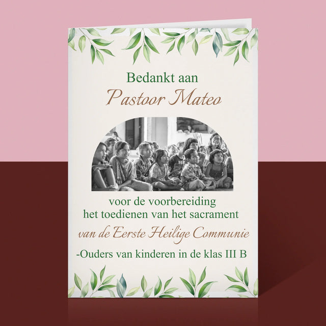 Foto En Handtekening: Bedankt Aan Passtoor, Communnie

 - Wenskaart