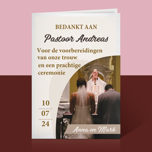 Foto En Handtekening: Bedankt Aan Priester, Trouw - Wenskaart