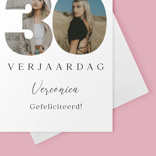 Woord Van Foto'S: 30E Verjaardag Handtekening - Wenskaart