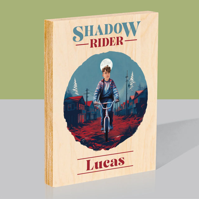 Jouw Karakter: Shadow Rider - Afdruk Op Hout (Verticaal)