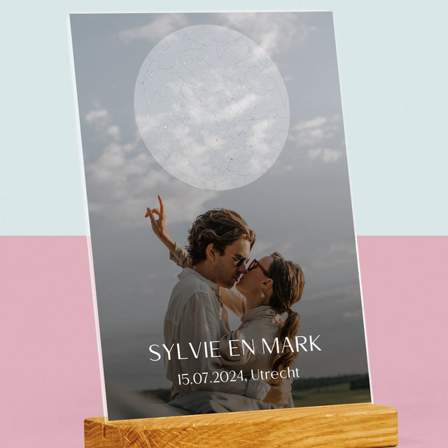 Starrenkaart: Bruiloft - Afdruk Op Acrylglas (Verticaal)