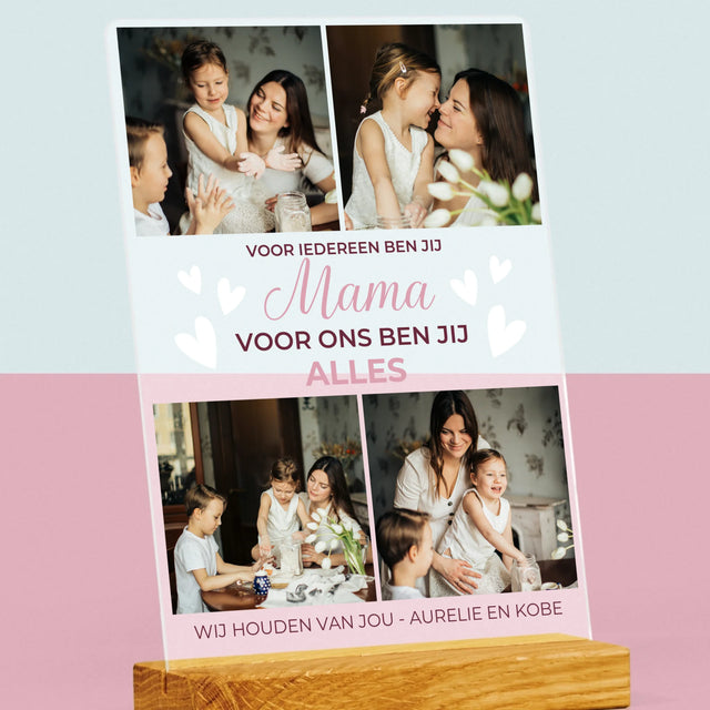 Fotocollage: Mama Jij Bent Ons Alles - Afdruk Op Acrylglas (Verticaal)
