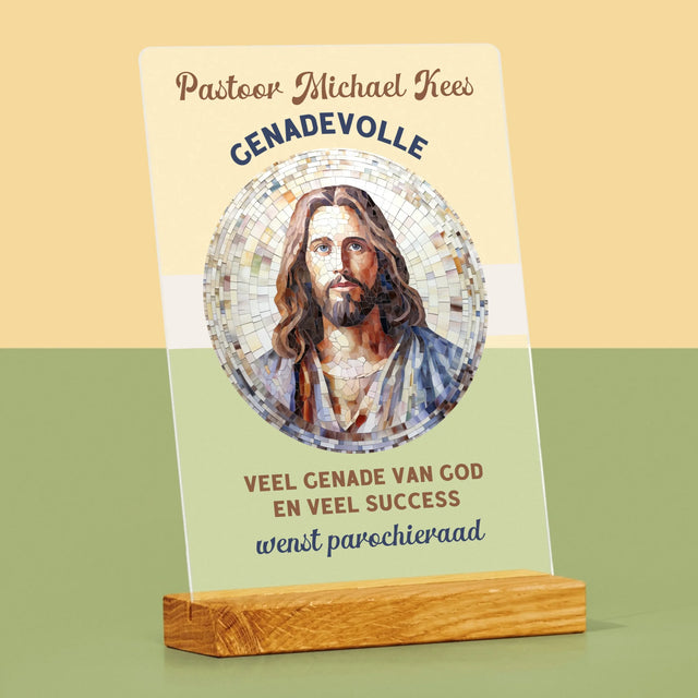 Naam En Handtekening : Genadevolle Priester - Afdruk Op Acrylglas (Verticaal)