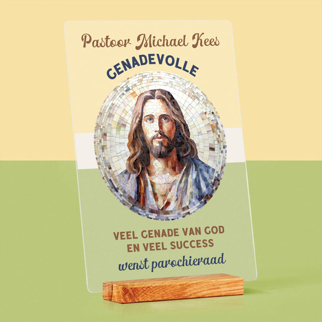 Naam En Handtekening : Genadevolle Priester - Afdruk Op Acrylglas (Verticaal)