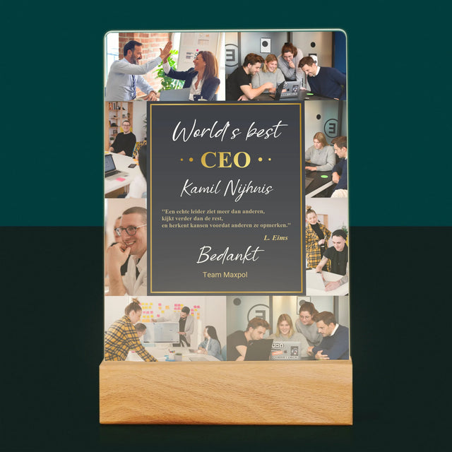 Fotocollage: World’S Best Ceo - Afdruk Op Acrylglas (Verticaal)