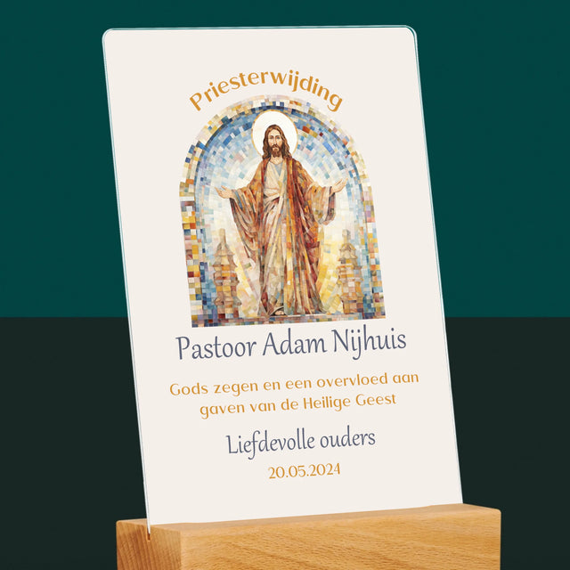 Naam En Handtekening : Priesterwijding - Afdruk Op Acrylglas (Verticaal)